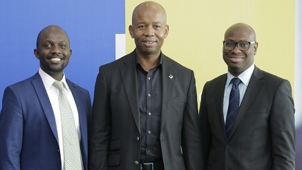 (L-r): Ade Ajayi, director, Marketing and Operations, Microsoft Nigeria; Uzoma Dozie, MD/CEO, Diamond Bank Plc, and Wale Olokodana, director, Enterprise Partner Group, Microsoft Nigeria, at the Empowering Digital Transformation Summit held at Oriental Hotel, Lagos recently.